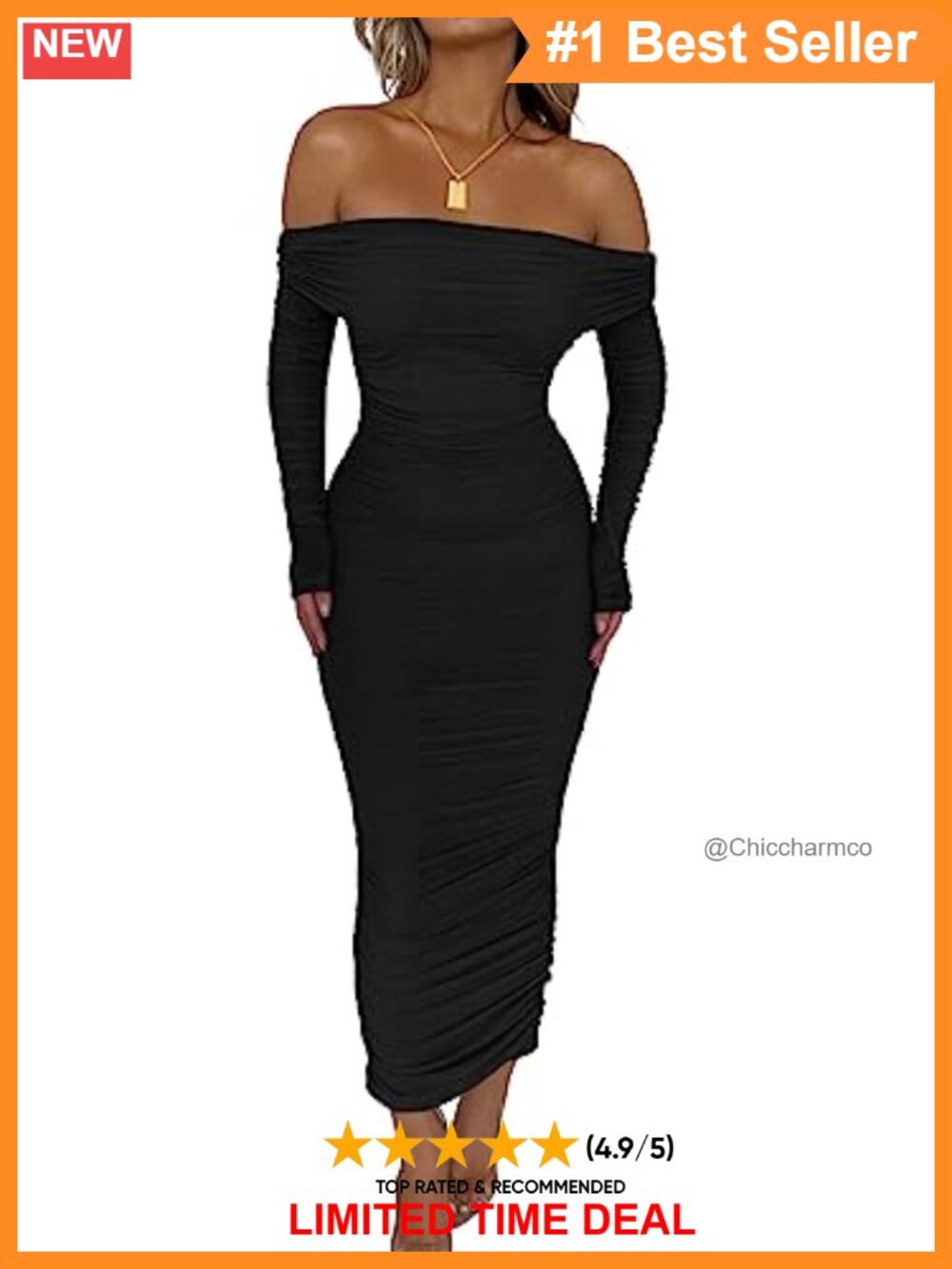 Off Shoulder Bodycon Maxi Dress Long Sleeve Backless Slit Formal Wedding Guest